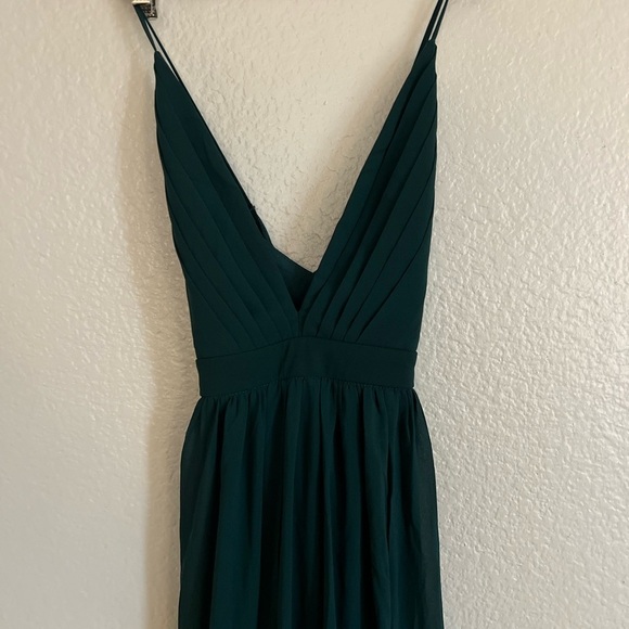 Lulus Ballroom Bliss Emerald Green Pleated Maxi Dress - Picture 4 of 7